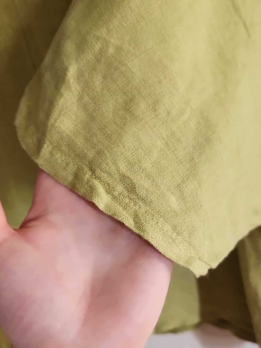 LINEN luv Olive Green Italian Linen Blouse - Small - Picture 7 of 7